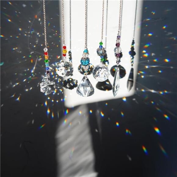 5 Pcs Crystal Suncatchers with Colorful Beads for Window Decoration - Picture 4 of 7